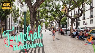 [4K] Funchal, Madeira's capital, summer walk tour best island destination with chapters and landmark