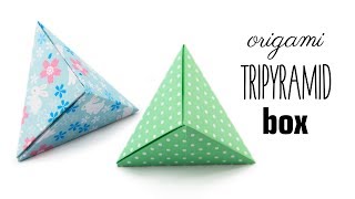 Origami Tripyramid Box Tutorial - 1 Sheet Fox Box (David Donahue) - Paper Kawaii