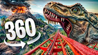 360° VR VIDEO Roller Coaster 🐾 Dinosaurs Jurassic World | #3