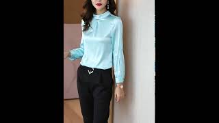 Lumina blue silk blouse