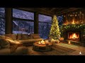 cozy luxury living room ambience🎄✨smooth piano winter jazz music for relaxing studying and working