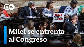 Los diputados argentinos debaten la ley ómnibus de Javier Milei