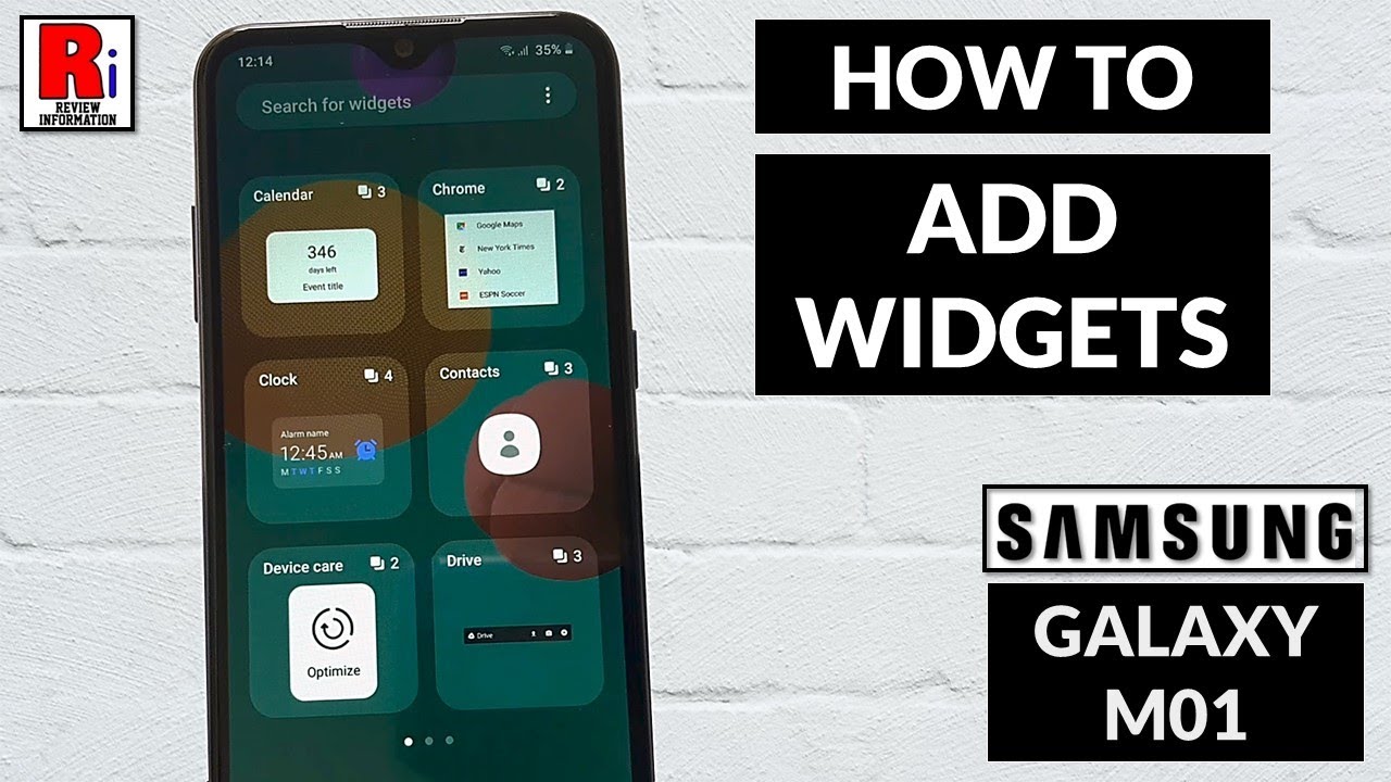 How To Add Widgets On Home Screen - Samsung Galaxy M01 - YouTube