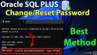 How To Change User Password in Oracle SQL PLUS | How To Reset SQL PLUS Password | Best Method |