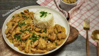 Beef Stroganoff ستروغونوف لحم على الطريقة الروسية الطعم خرااافي😋من أطيب الأكلات الغربية طعم لايقاوم