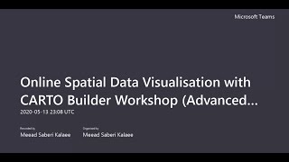 Online Spatial Data Visualisation with CARTO Builder Workshop (Advanced Level)
