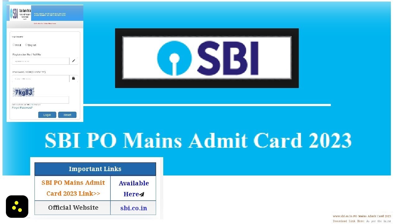 SBI PO Mains Admit Card 2023 Download [ Link OUT ] Www.sbi.co.in.SBI PO ...