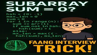 Largest Subarray with 0 Sum 🔥 Must-Know DSA Trick for FAANG Interviews!
