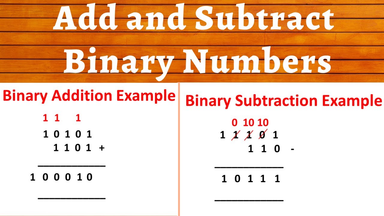 Add And Subtract Two Binary Numbers Youtube