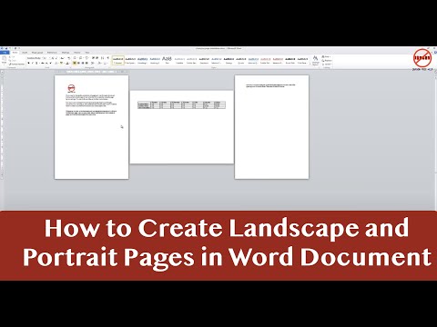 Portrait and Landscape in Same Word Document Portrait and Landscape in Same Word Document