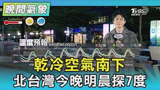 乾冷空氣南下 北台灣今晚明晨探7度｜氣象主播 吳軒彤｜TVBS氣象站｜TVBS新聞20250116 @TVBSNEWS02