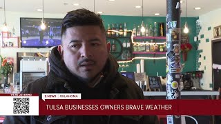 Road conditions and a look at business owners working through the winter weather