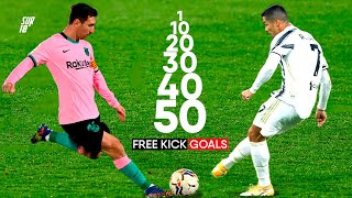 MESSI vs RONALDO - 1st 10th, 20th, 30th, 40th, 50th and Latest Free Kick GOAL in Career