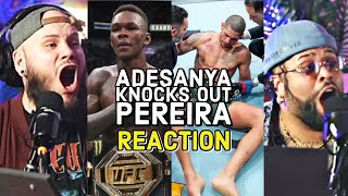 * BEST GROUP REACTION * Israel Adesanya Knocks Out Alex Pereira to Reclaim Middleweight 👑 at UFC287