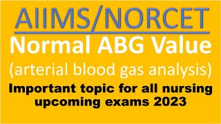 AIIMS/NORCET NURSING OFFICER EXAM || aiims Previous years Question paper Solved ||FON |MPPEB | ABG