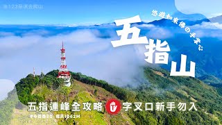 【五指山】#小百岳030｜五峰連綿壯麗景色｜T字叉路攀岩垂降令人心跳加速｜T字叉路挑戰大新手勿試｜五指山不止有佛有猴更是人間仙境｜清朝八景之一