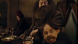 Hagrid stabs Flitwick's hand with a fork | Harry Potter and The Goblet of Fire