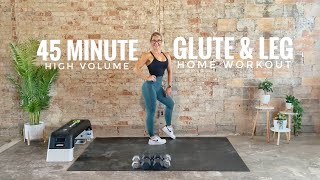 45 Minute Glute Hamstring and Quad At-Home Strength Workout | High Volume | No Jumping