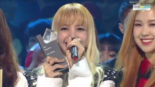 161127 BLACKPINK X TWICE Interaction (BLACKPINK 'PLAYING WITH FIRE' 1위 Wins NO.1 Speech) at Inkigayo