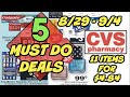 5 MUST DO CVS DEALS 8/29 - 9/4 | 11 ITEMS FOR ONLY $4.84!