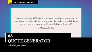 #3 of 25 Beginner Projects - HTML, CSS, & JavaScript - Random Quote Generator ( Responsive Design )
