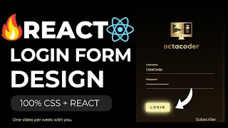 Stunning React Login Form UI Design (Pure CSS + React JS)