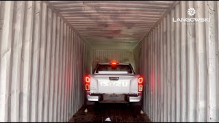 Przeładunek ISUZU D-MAX z kontenera na autotransporter - krok po kroku