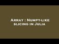 Array : Numpy-like slicing in Julia