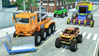 Monster Car Invasion 🚔🚒🚌 Wheel City Heroes (WCH) Police Truck Cartoon