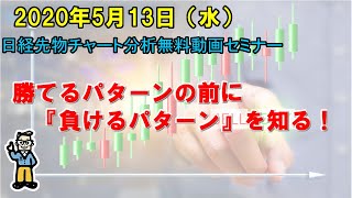 【勝てるパターンの前に『負けるパターン』を知る！】2020年5月13日（水）　日経先物チャート分析無料動画セミナー