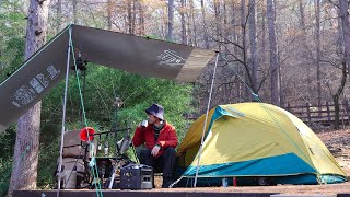 Solo camping after a long time - visit a camping site in the forest