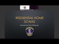 BPD webinar on Residential Home Scams