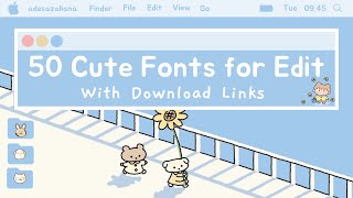 50 Cute Fonts for Editing || Huruf Lucu (from dafont.com) with Download Links || Font Lucu