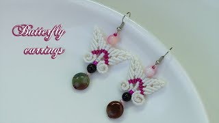 Macrame Earring tutorial: Butterfly Earrings Tutorial | Easy, simple | Macrame TiTa