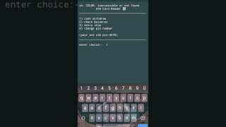 ATM 🏧 Software in c language #ytshorts #shorts #c