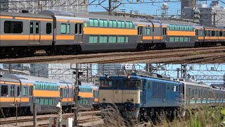 【貴重な並び】中央線快速E233系トタH57編成（グリーン車組み込み）試運転・EF64 1030牽引 相模線205系R9+R6編成 長野配給（廃車回送）2022.7.27