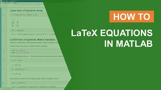 How To Use LaTeX Equations in MATLAB