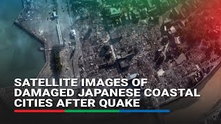 Satellite images of damaged Japanese coastal cities after quake