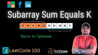 Subarray Sum Equals K - Prefix Sums | Leetcode | Python | Java