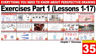 Lesson 35: Perspective Drawing Exercises on Lesson 1-17