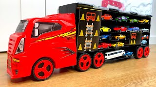 36 type Tomica \u0026 big red truck! Cars Transportation by Truck Hot Wheels Welly Red Truck