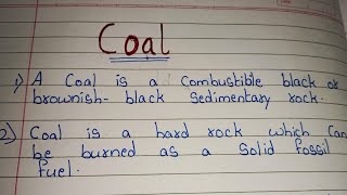 essay on Coal / 10 Lines on Coal in english