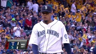 TEX@SEA: Felix maneuvers out of 1st-inning jam