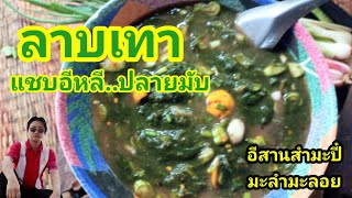 ลาบเทา (Spirogyra soup) ซุบสาหร่ายน้ำจืด สาหร่ายอีสาน แซบสุดยอด /อีสานสำมะปี๋ มะลำมะลอย ep.116