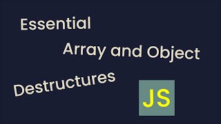 JS Essential Array and Object Destructuring || Javascript || In [ENGLISH]