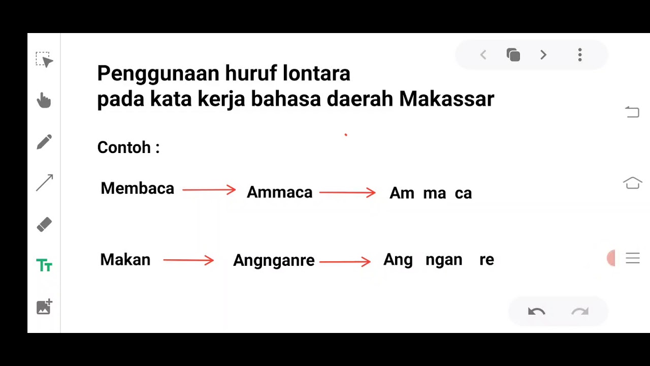 Penulisan Huruf Lontara Pada Kata Kerja Bahasa Daerah Makassar - YouTube