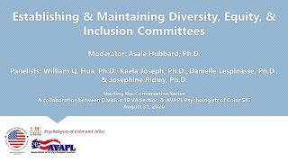 Establishing & Maintaining a Diversity, Equity, & Inclusion Committee