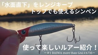 【使って楽しいルアー紹介！】レンジキープ力の高い表層系シンペン！＃1 DAIWA more than ガルバ73S