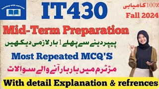 IT430 midterm preparation 2024||IT430 midterm preparation by learning with universe #it430 #midterm