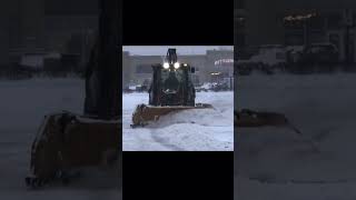 Case Backhoe Plowing Snow #snowplow